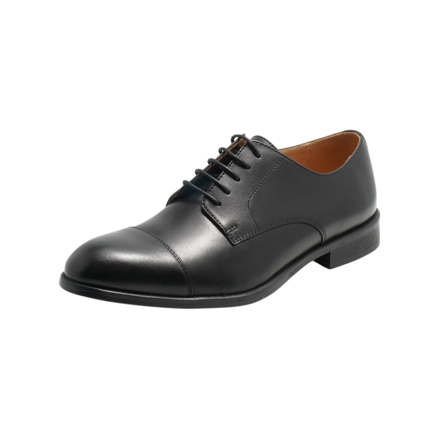Semi long toe Derby Straight Tip Black-British Style