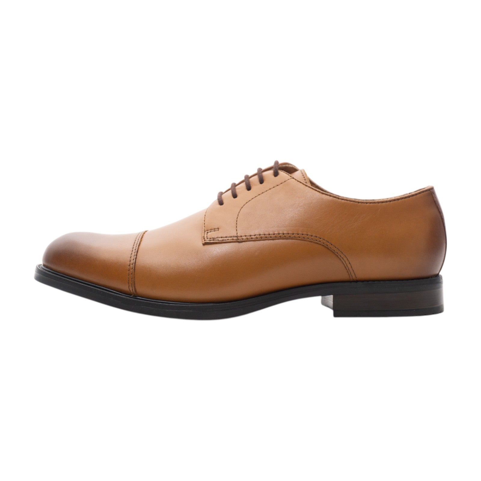 Round toe Derby Straight Tip Light Brown