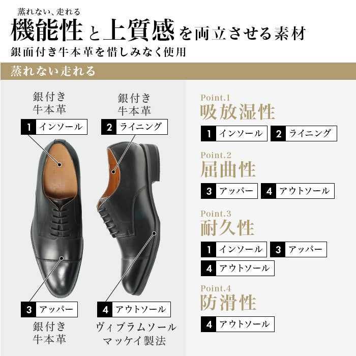 Round toe Oxford Wing Tip Black
