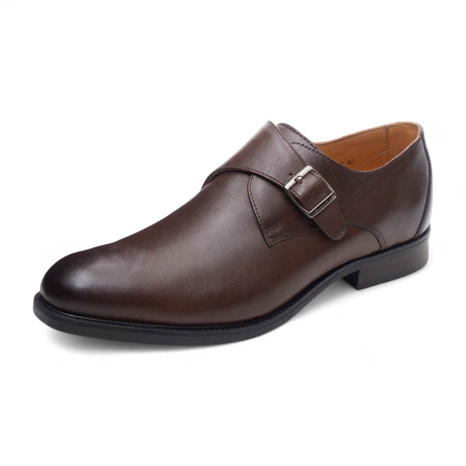 Round toe Singlemonk Plane Toe dbrown