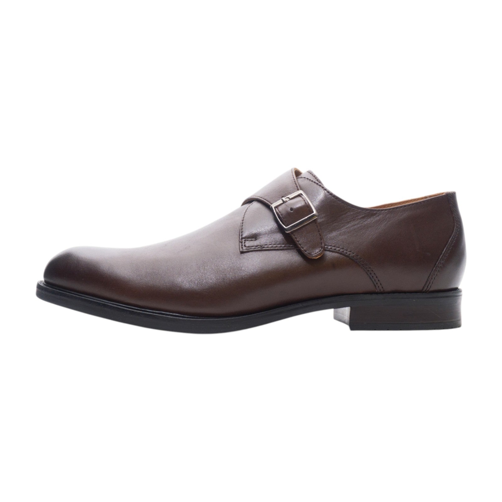 Round toe Singlemonk Plane Toe dbrown