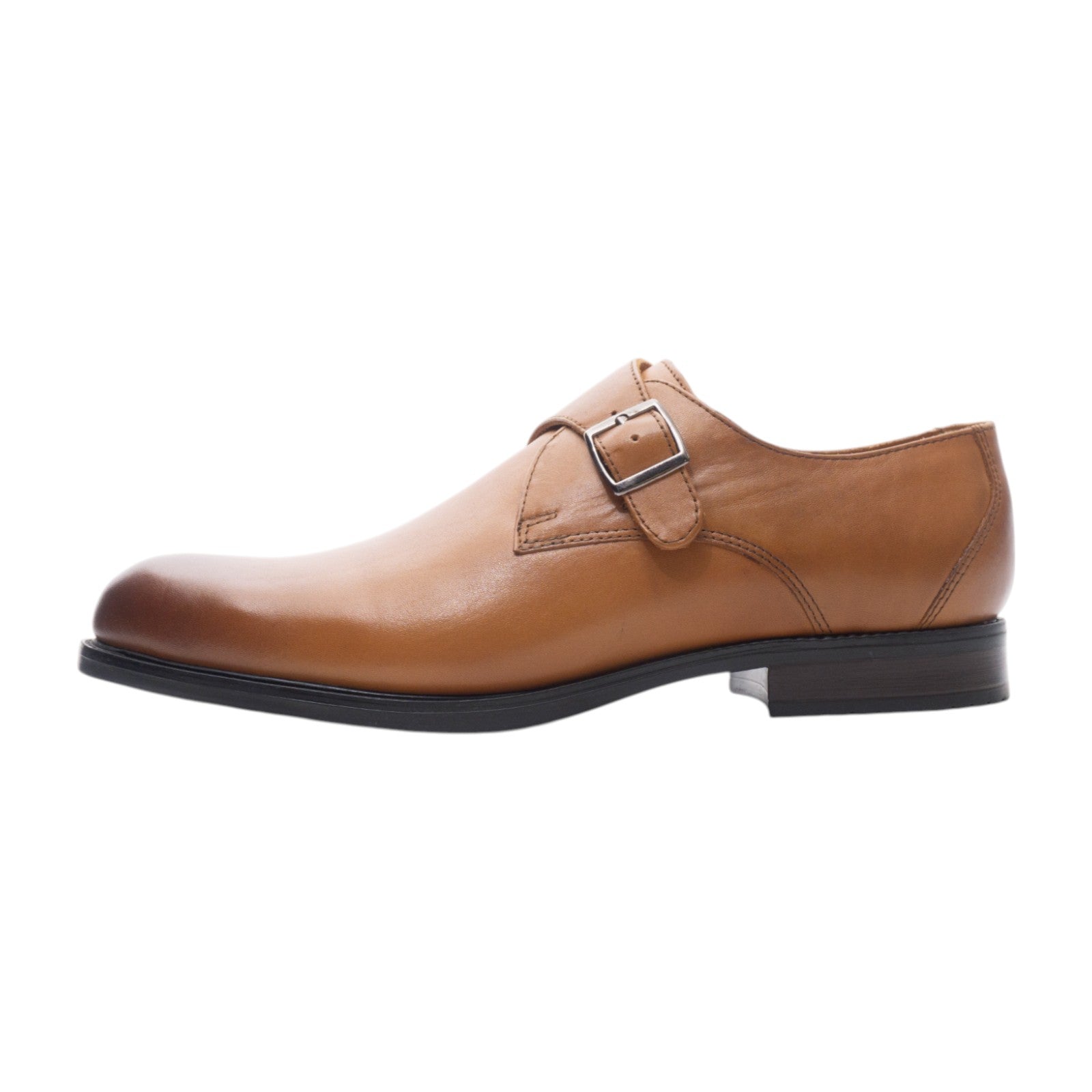 Round toe Singlemonk Plane Toe Light Brown