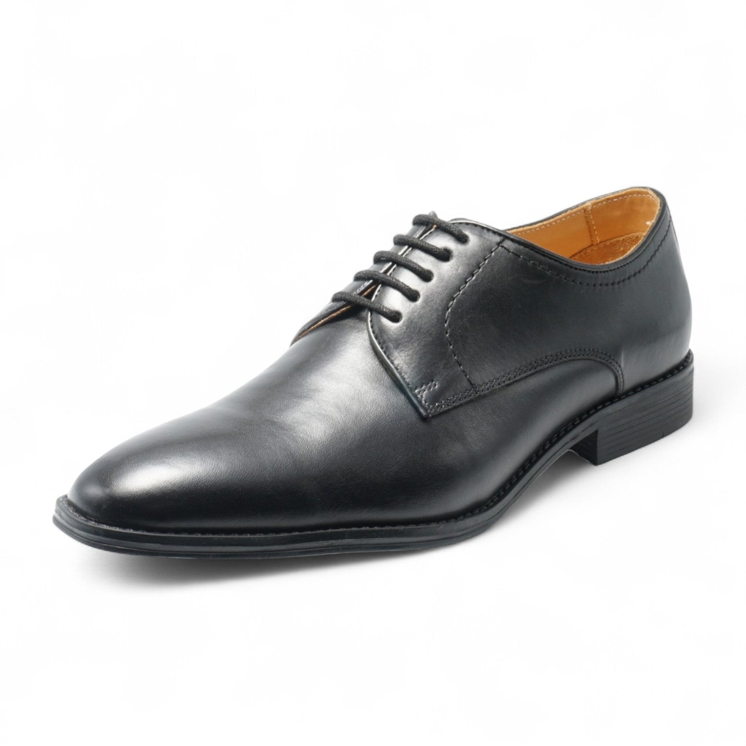 Semi long toe Derby Plane Toe Black