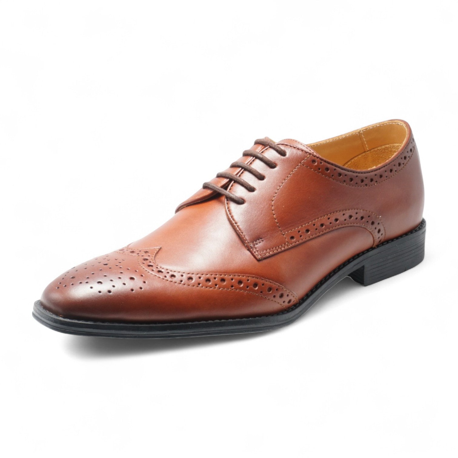 Semi long toe Derby Wing Tip brown