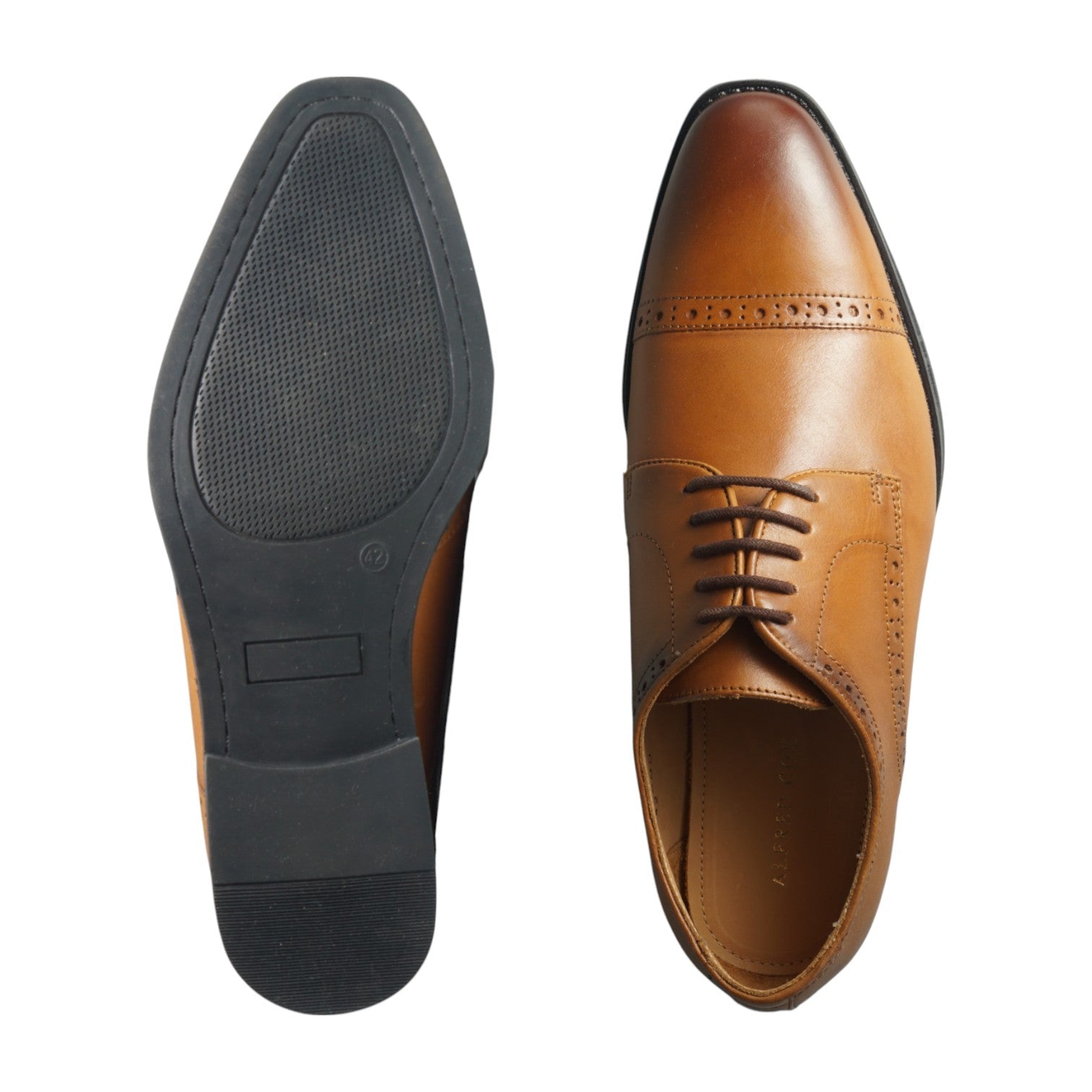 Semi long toe Derby Quarter Brogue tan
