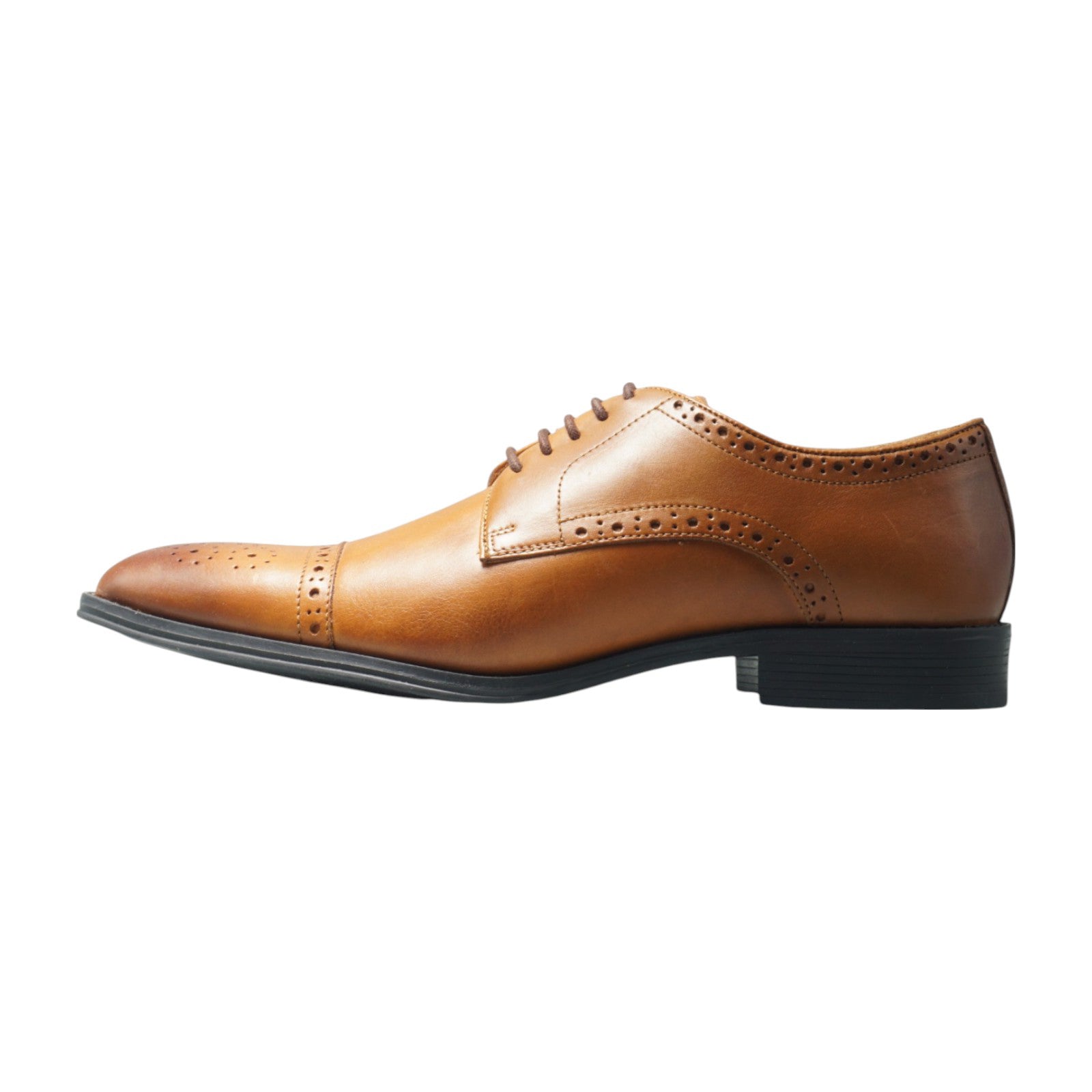 Semi long toe Derby Semi Brogue tan