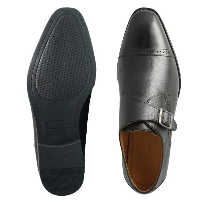 Semi long toe Singlemonk Quarter Brogue Black
