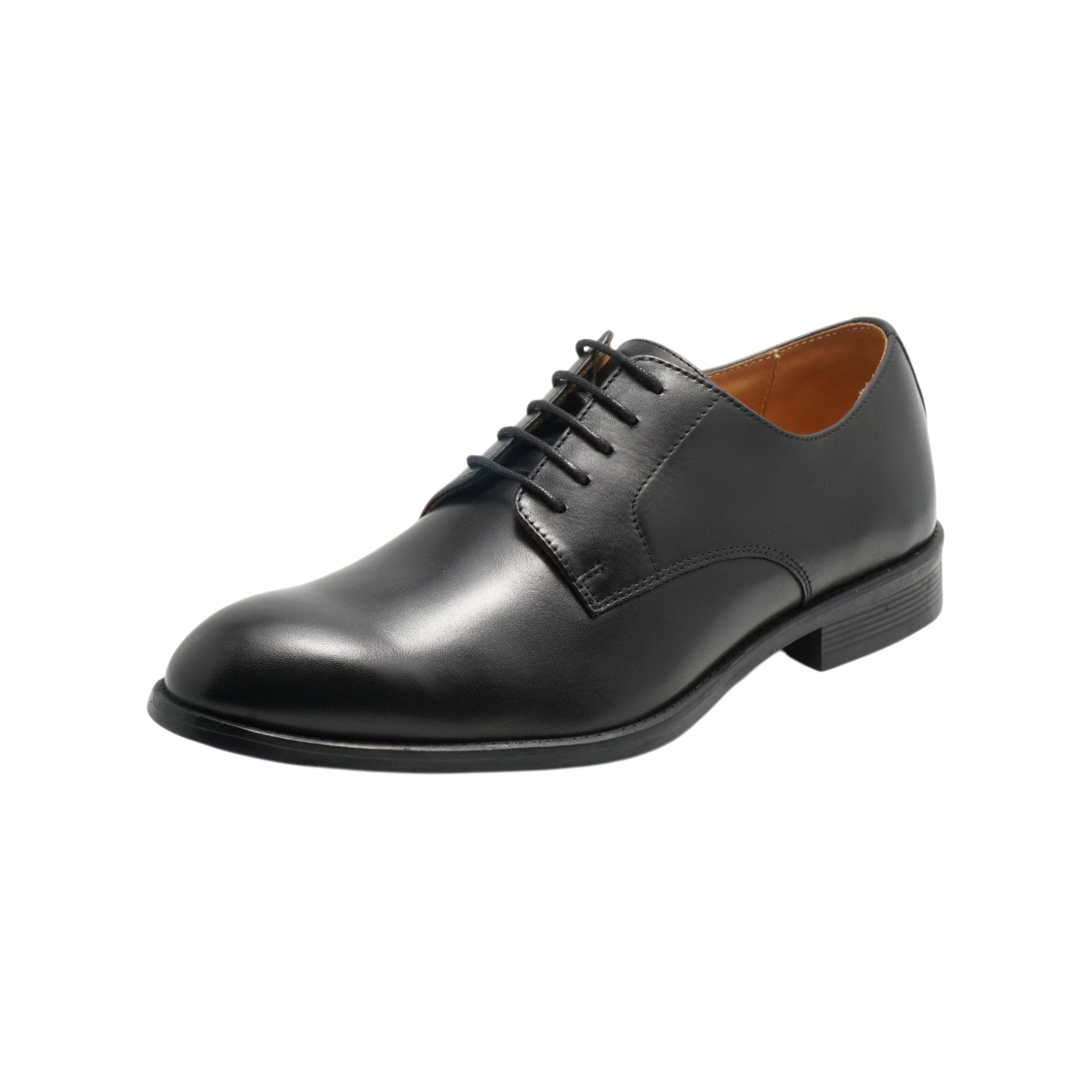 Semi long toe Derby Plane Toe Black-British Style