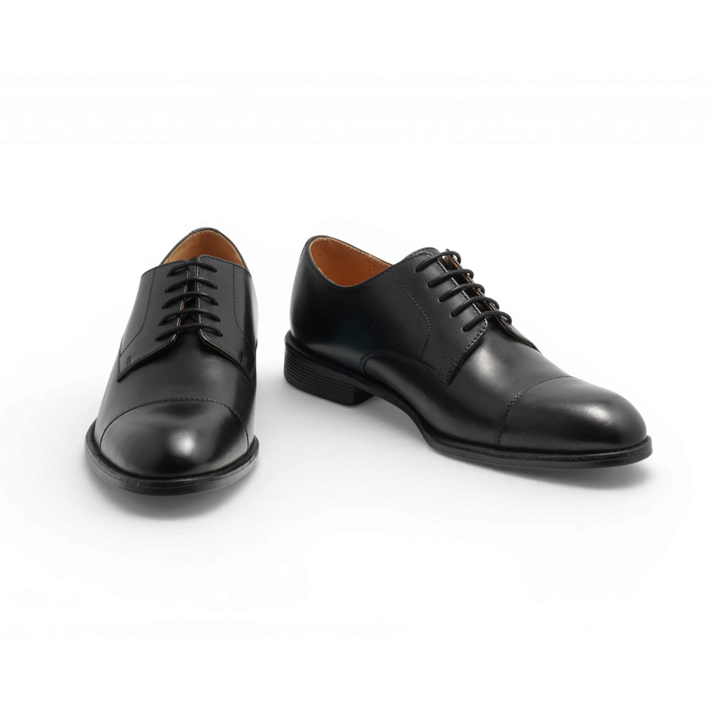 Semi long toe Derby Straight Tip Black-British Style