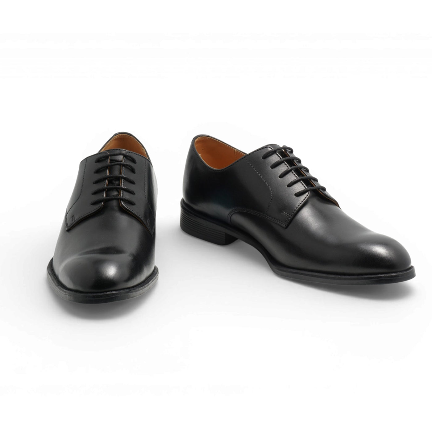 Semi long toe Derby Plane Toe Black-British Style
