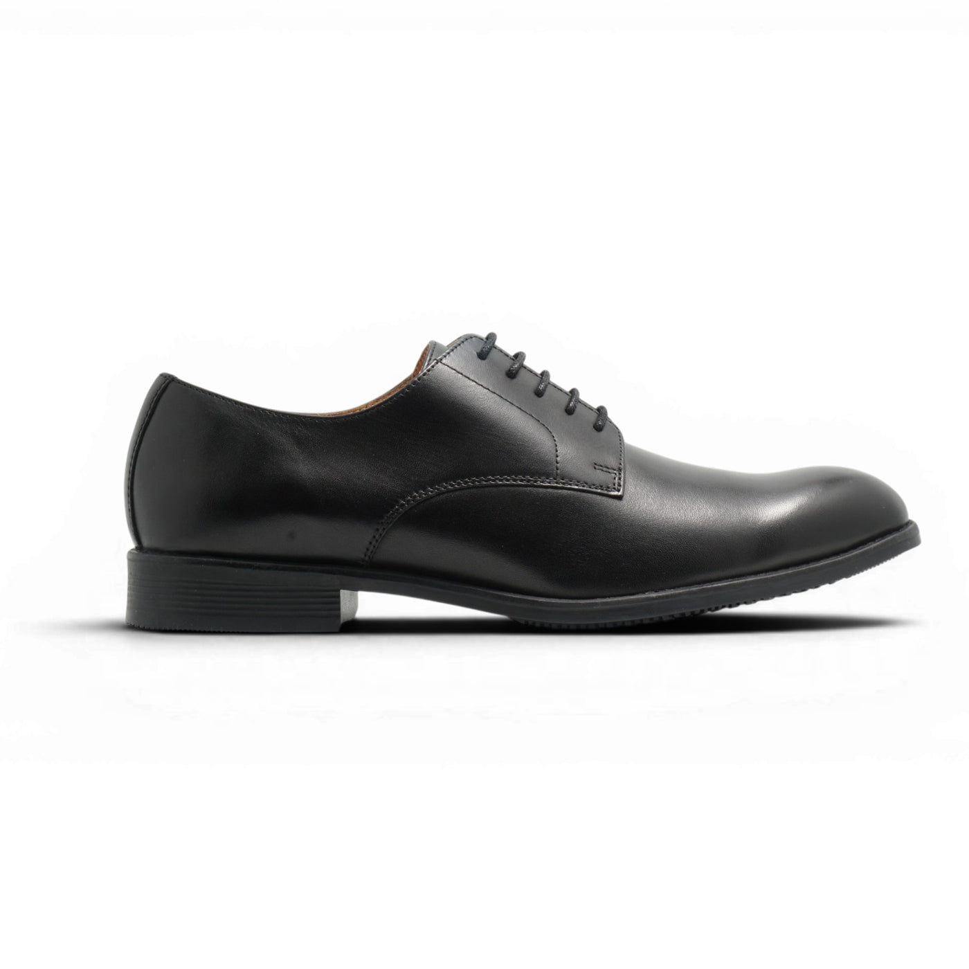 Semi long toe Derby Plane Toe Black-British Style