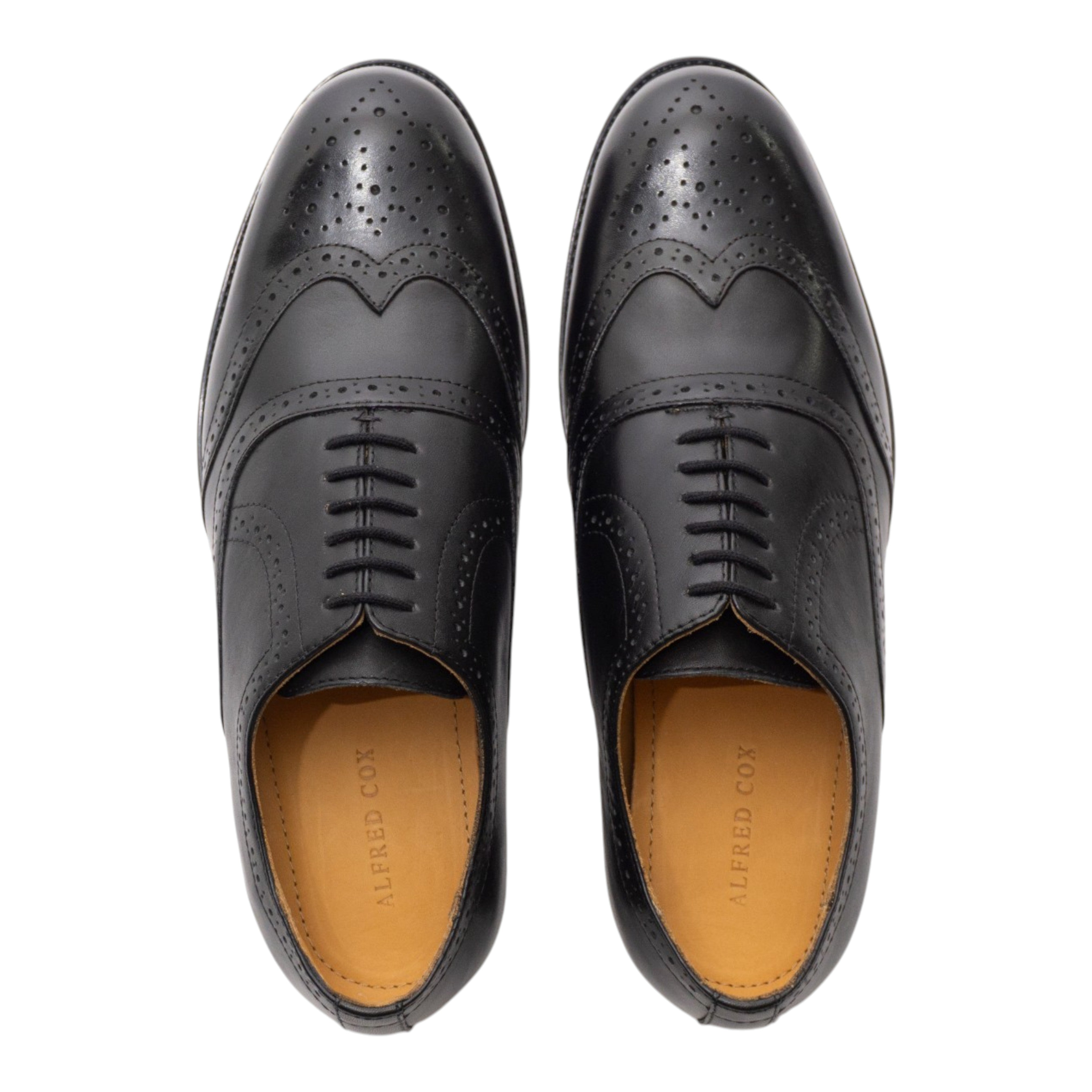 Round toe Oxford Wing Tip Black