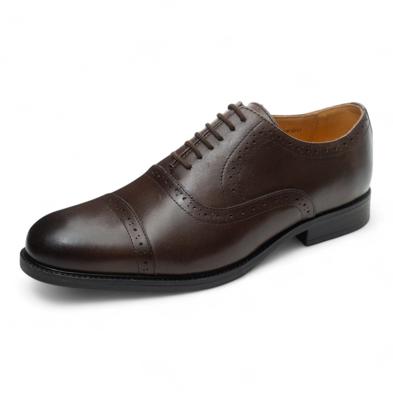 Round toe Oxford Quarter Brogue dbrown