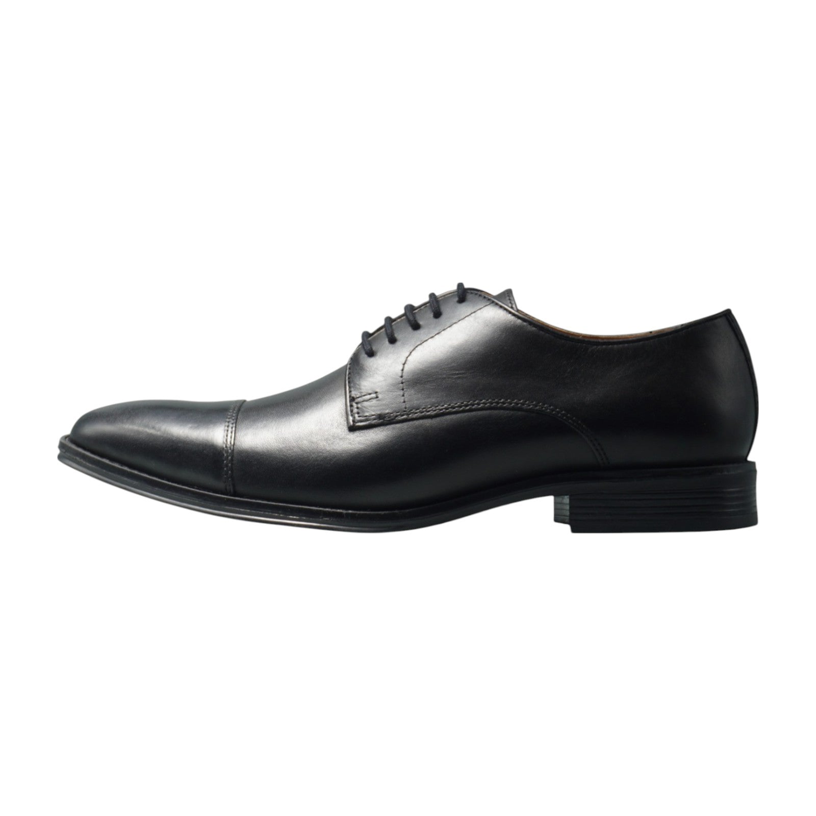 Semi long toe Derby Straight Tip Black