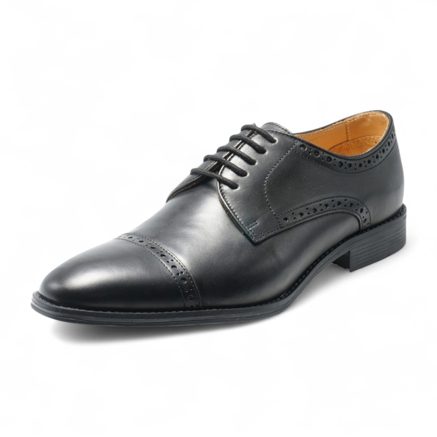 Semi long toe Derby Quarter Brogue Black