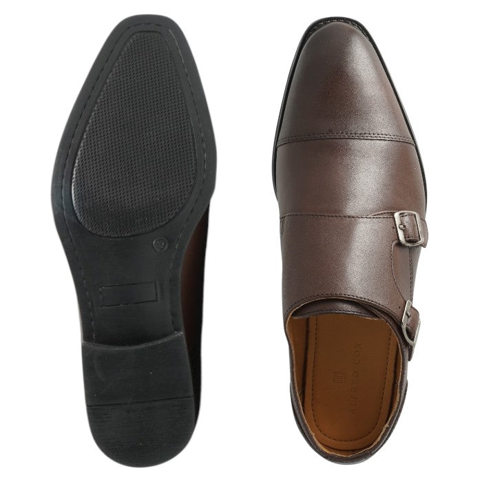 Semi long toe Doublemonk Straight Tip darkbrown