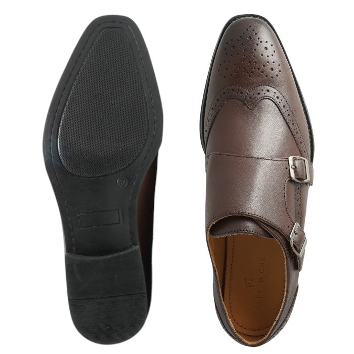 Semi long toe Doublemonk Wing Tip darkbrown