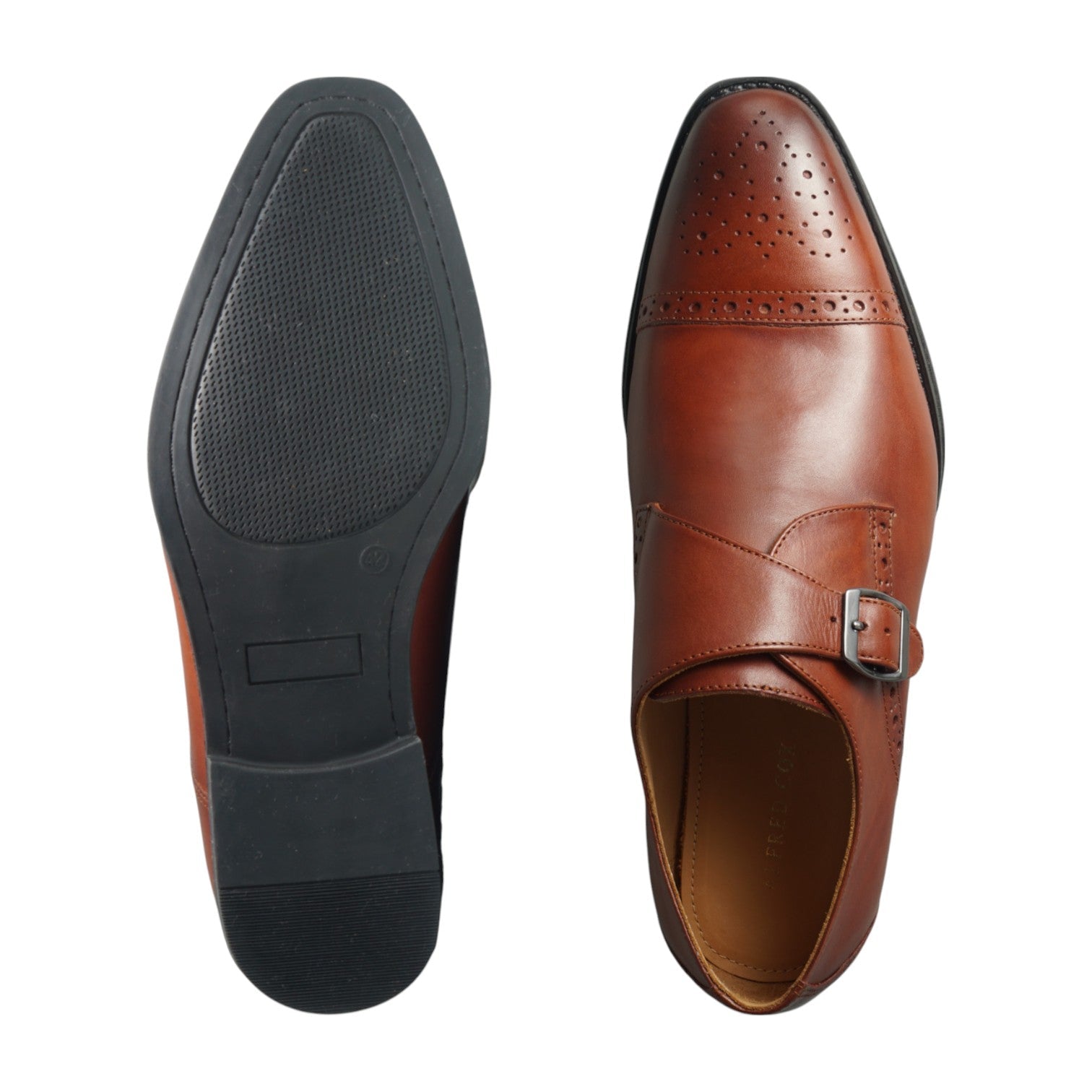 Semi long toe Singlemonk Semi Brogue brown