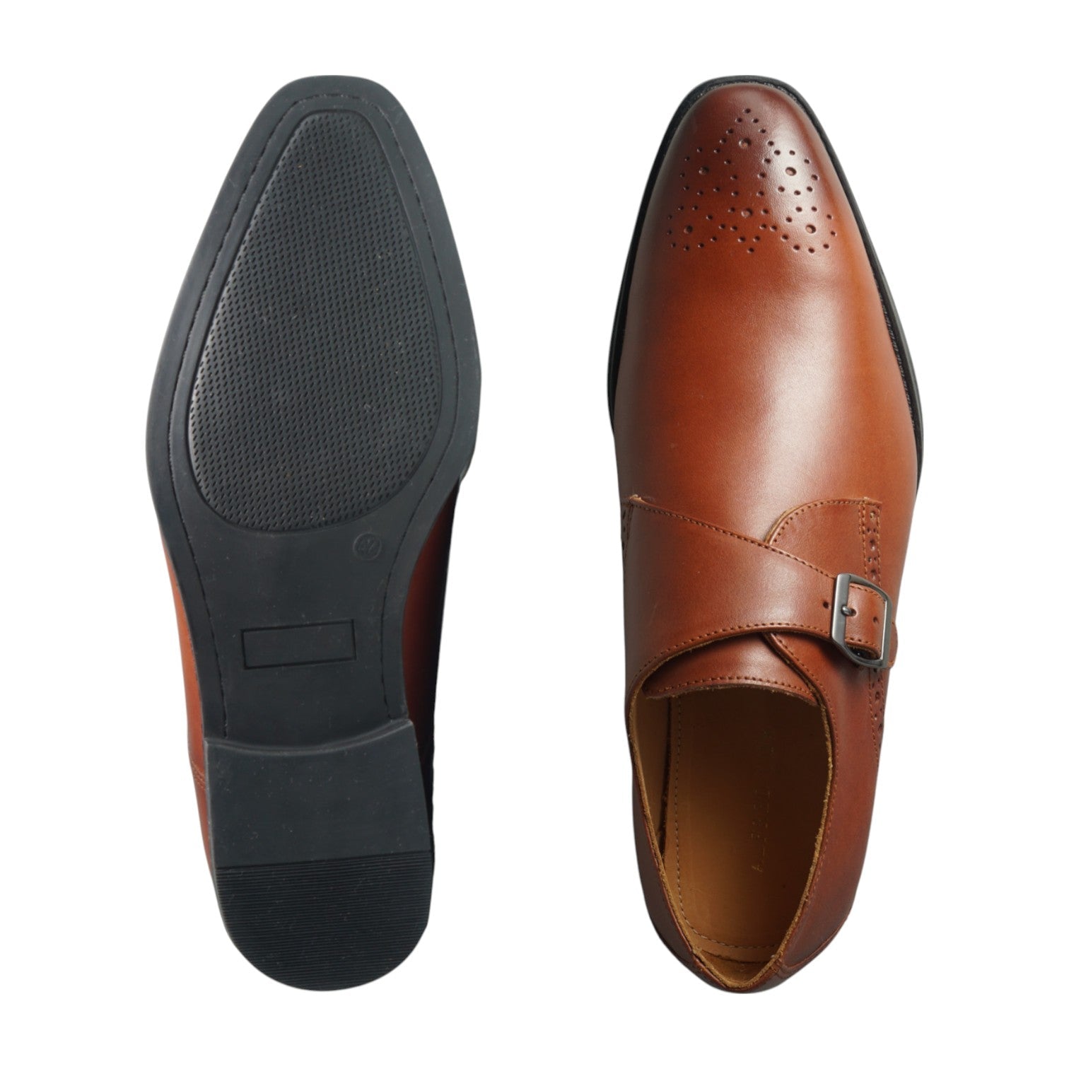 Semi long toe Singlemonk Plane medallion brown