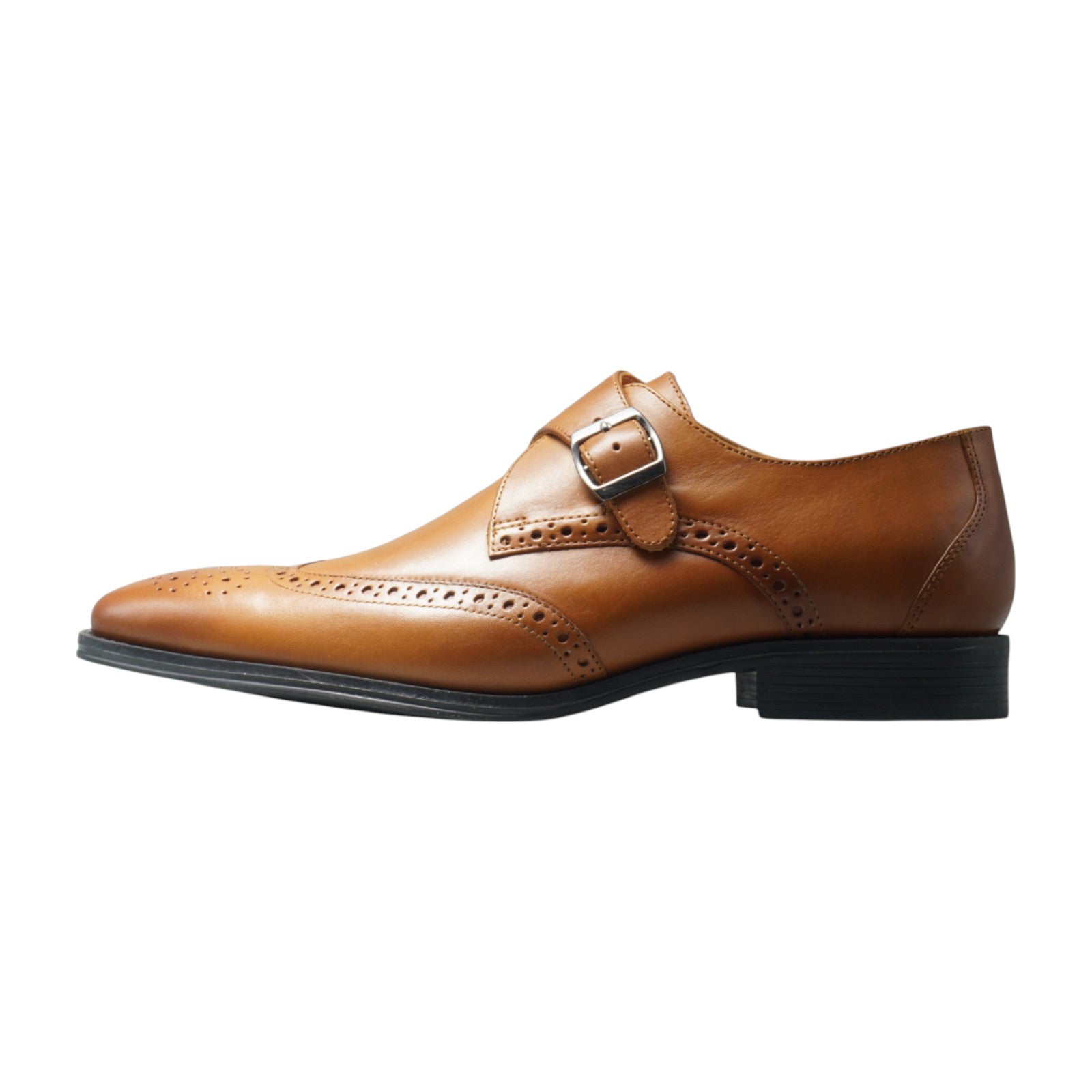 Semi long toe Singlemonk Wing Tip tan