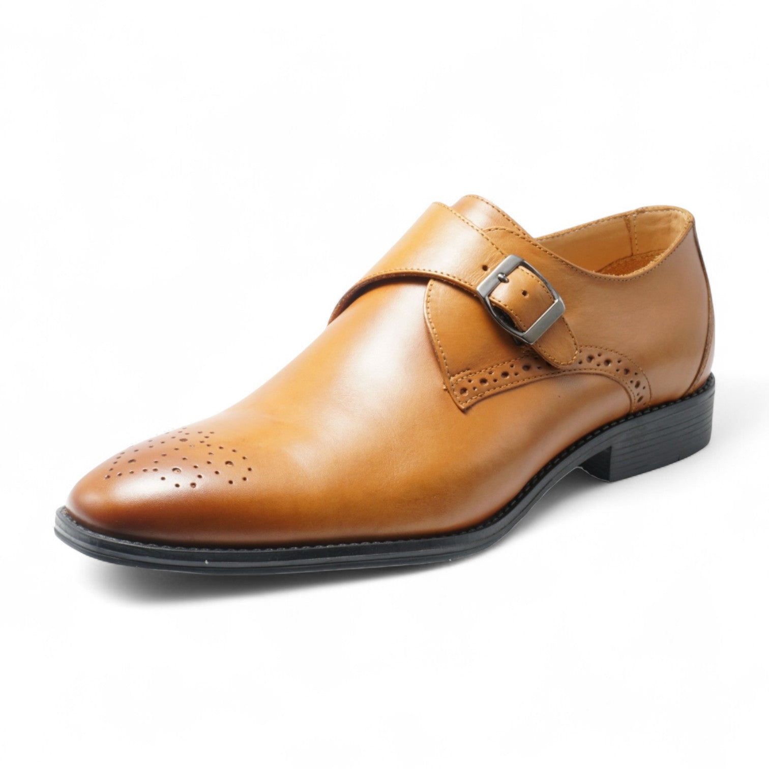 Semi long toe Singlemonk Plane medallion tan