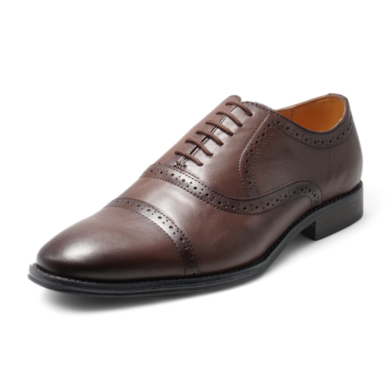 Semi long toe Oxford Quarter Brogue darkbrown