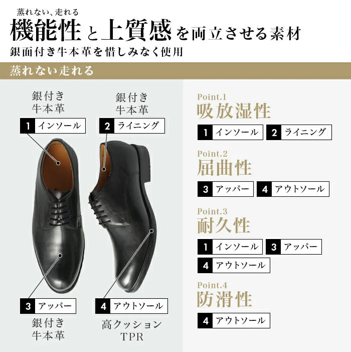 Round toe Derby Wing Tip Black