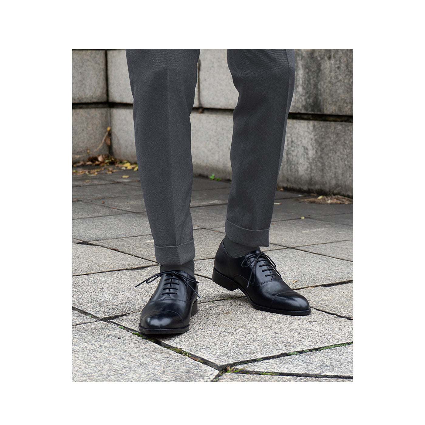 レザーソール マッケイ製法 Semi long toe Oxford Straight Tip Black